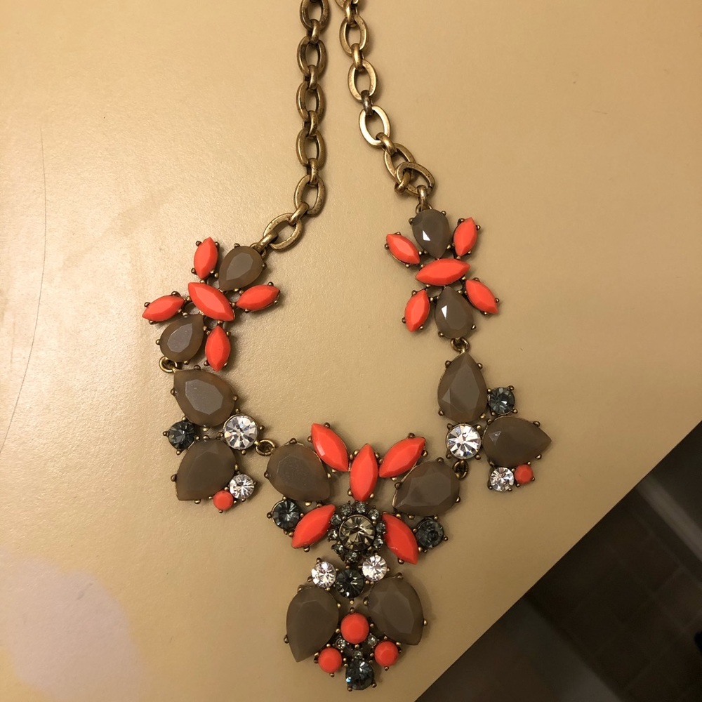 Statement necklace with neon and diamond accents